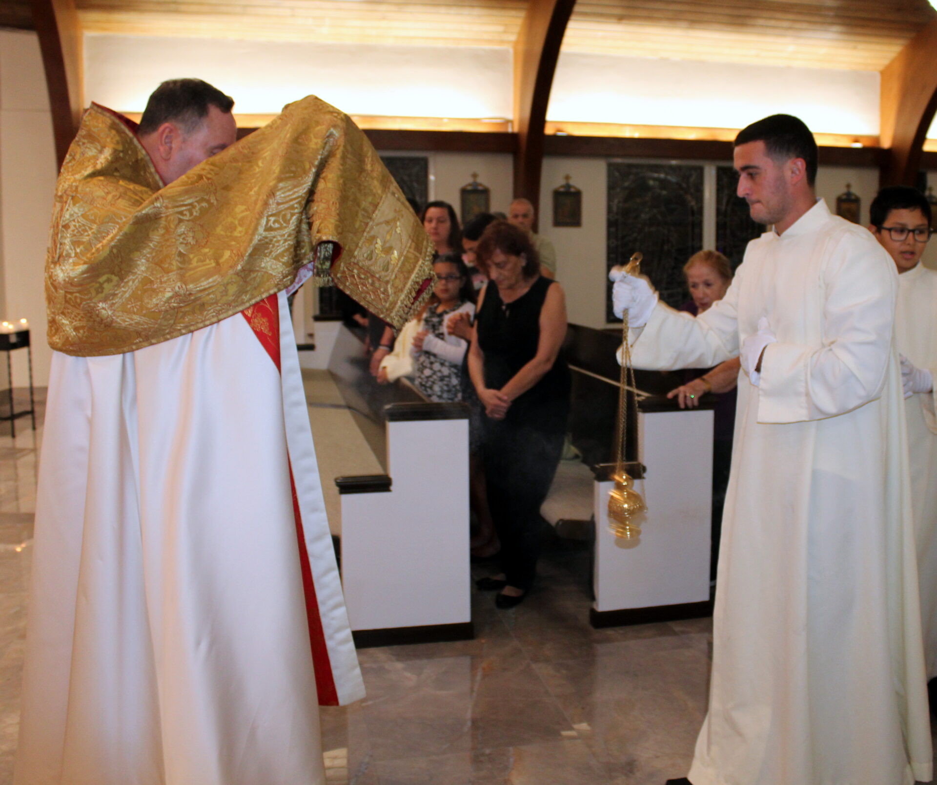 A priest with gold cloth